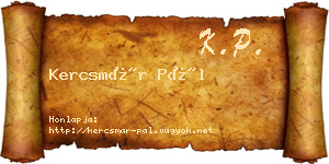Kercsmár Pál névjegykártya
