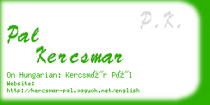 pal kercsmar business card